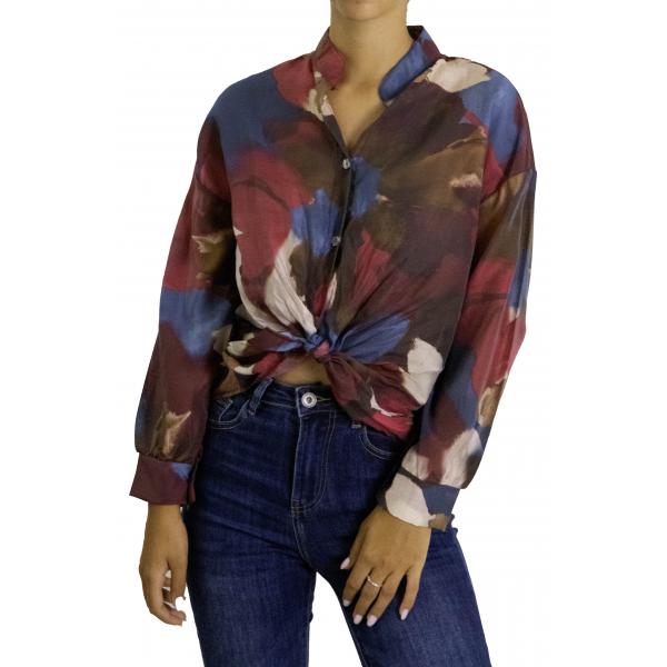 Camicia fantasia collo coreana